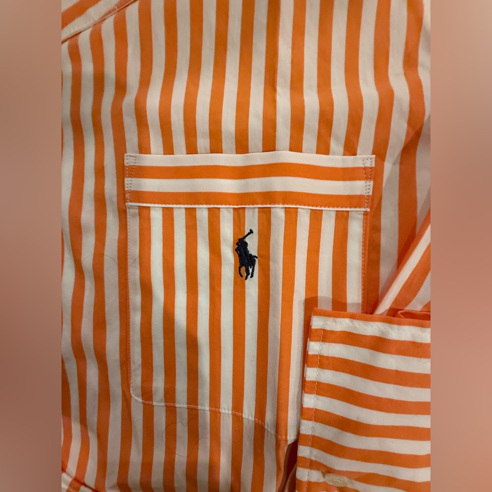 Polo by Ralph Lauren Orange and White Striped Women's Pajama Set - Picture 8 of 16